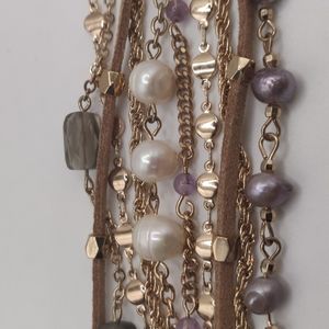 WHBM pearl & gem 10 strand bracelet